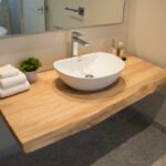 Mensola Sospesa per Lavabo in Legno di Acero