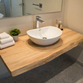 Mensola Sospesa per Lavabo in Legno di Acero