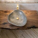 mensola in noce lavabo